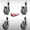 Service Caster 5'' SS Gray Poly Swivel 1-1/4'' Expanding Stem Caster Set 2 Total Lock Brakes, 4PK SCC-SSEXTTL20S514-PPUB-2-S-2-114 - alternate 2
